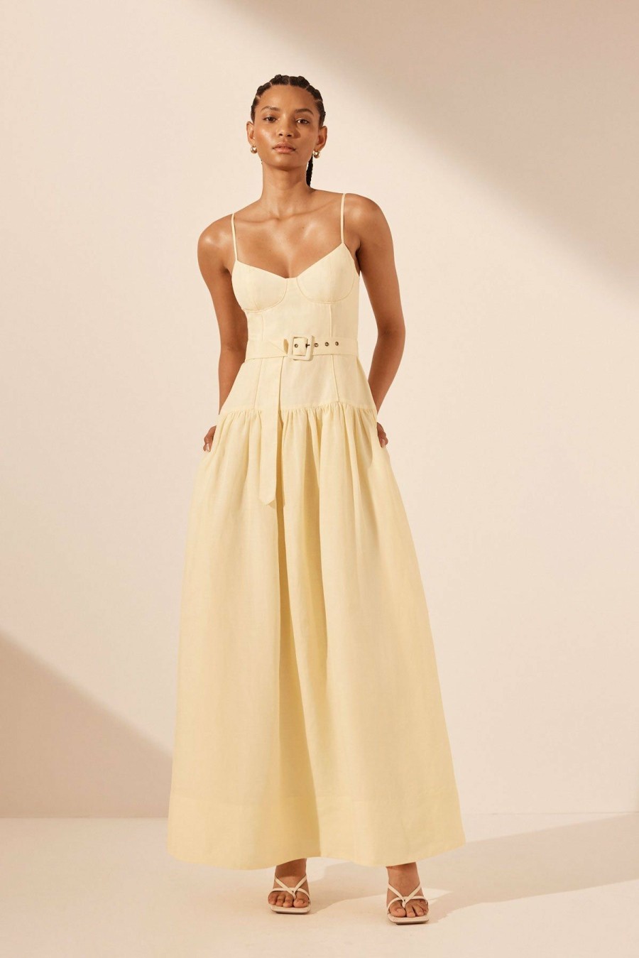 Clothing Shona Joy | Limon Panelled Bustier Maxi Dress