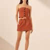 Clothing Shona Joy | Irena Micro Mini Skirt - Brick Orange