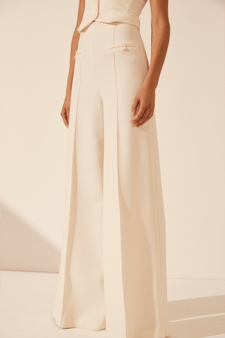 Clothing Shona Joy | Amura High Waisted Wide Leg Pant - Cream