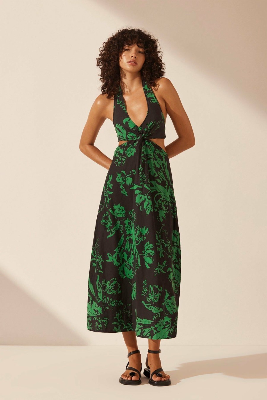 Swim Shona Joy | Hiva Twist Front Halter Midi Dress