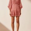 Clothing Shona Joy | Lauren Button Up Ruched Mini Dress - Blush