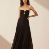 Clothing Shona Joy | Isola Strapless Ruched Midi Dress - Black