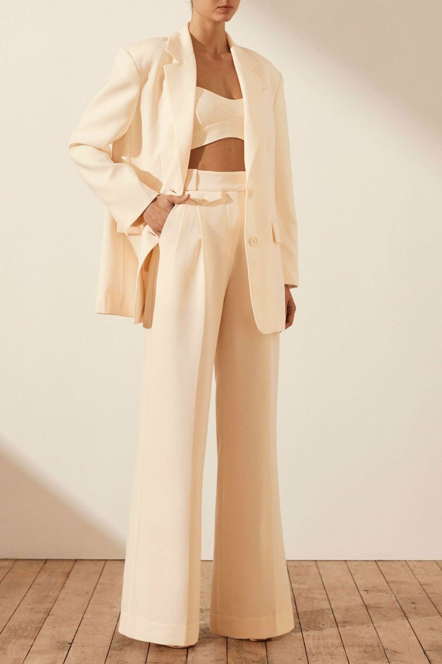 Clothing Shona Joy | Irena Oversized Blazer - Ivory