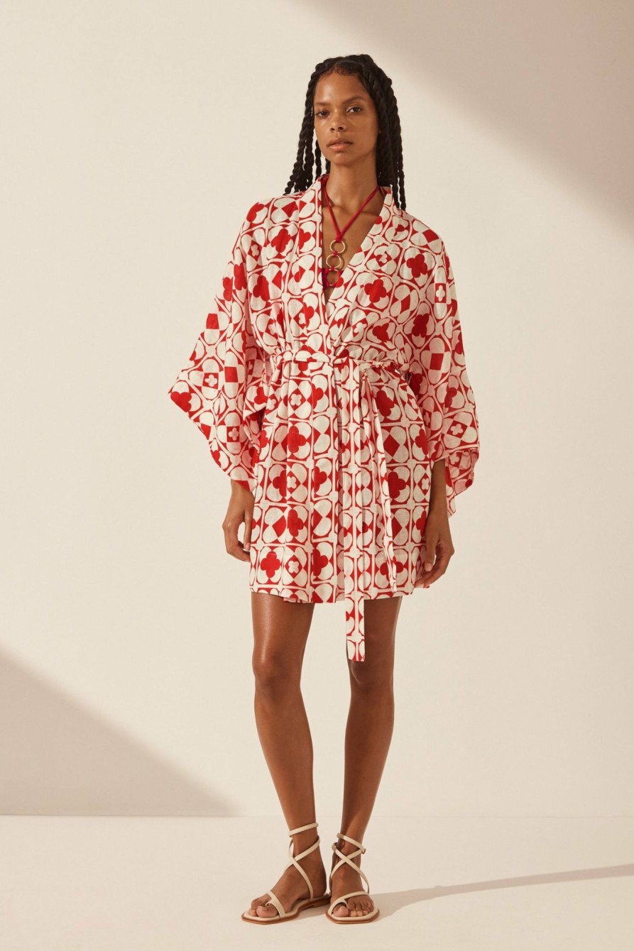 Swim Shona Joy | Palmier Linen Robe Mini Dress