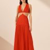 Clothing Shona Joy | Maya Cut Out Ring Maxi Dress - Hibiscus