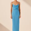 Clothing Shona Joy | Margot Lace Back Bias Maxi Dress - Aqua