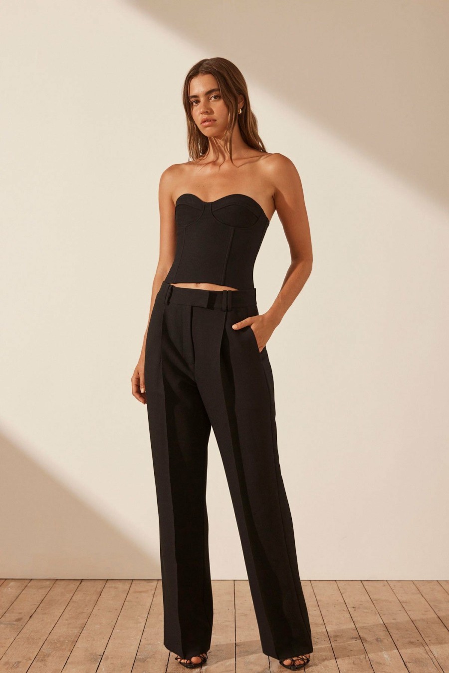 Clothing Shona Joy | Irena Low Rise Slouch Pant - Black