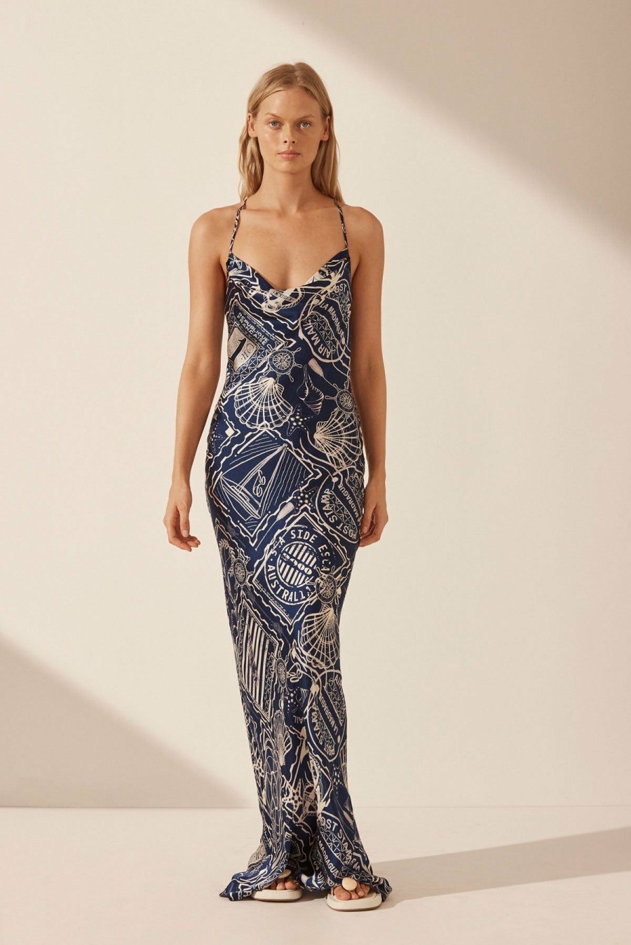 Clothing Shona Joy | Mer Silk Double Cowl Bias Maxi Dress