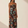 Clothing Shona Joy | Flotte Silk Ruched Bodice Maxi Dress