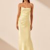 Clothing Shona Joy | La Lune Lace Back Maxi Dress - Lemon