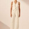 Clothing Shona Joy | Irena Tailored Fitted Vest - Cream