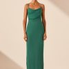 Clothing Shona Joy | Margot Lace Back Bias Maxi Dress - Evergreen