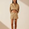 Clothing Shona Joy | Sabato Patch Pocket Crop Shirt - Tan