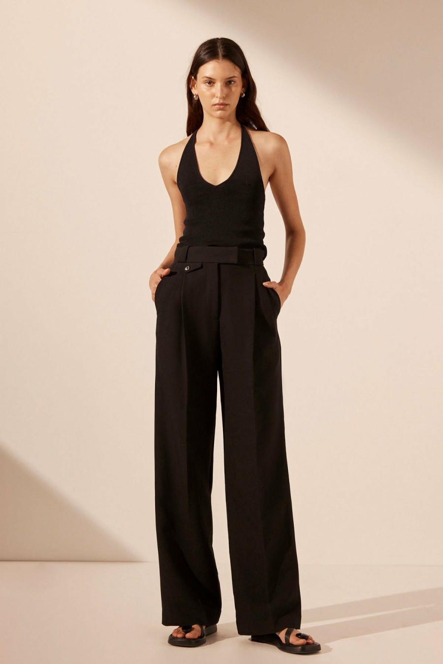 Clothing Shona Joy | Irena High Waisted Tailored Pant - Black