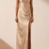 Clothing Shona Joy | La Lune Ruched Maxi Dress - Gold