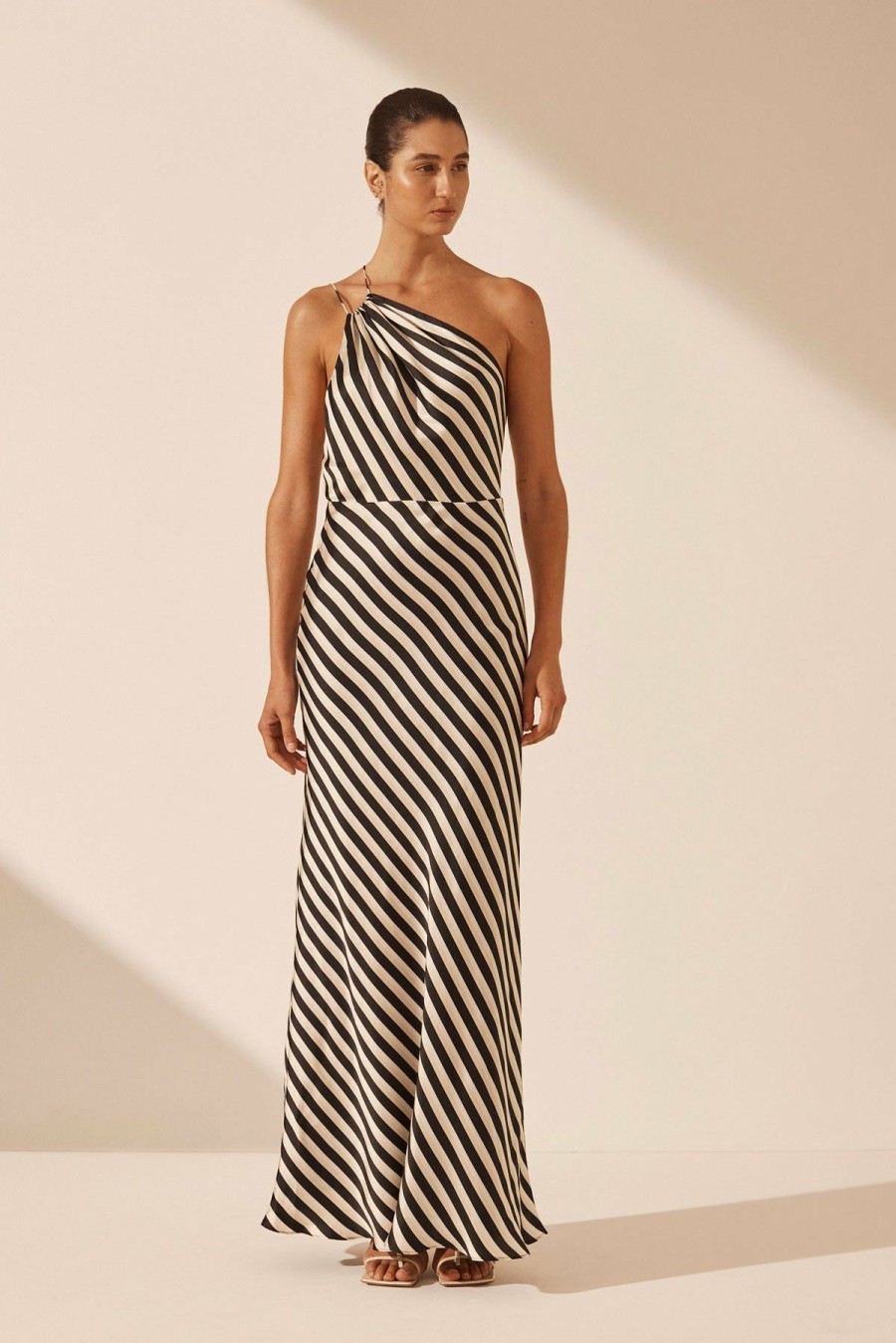 Clothing Shona Joy | Escalet Silk One Shoulder Open Back Maxi Dress