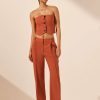 Clothing Shona Joy | Irena Button Up Bodice - Brick Orange