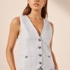 Clothing Shona Joy | Brisa Oversized Tailored Vest - Ice Blue