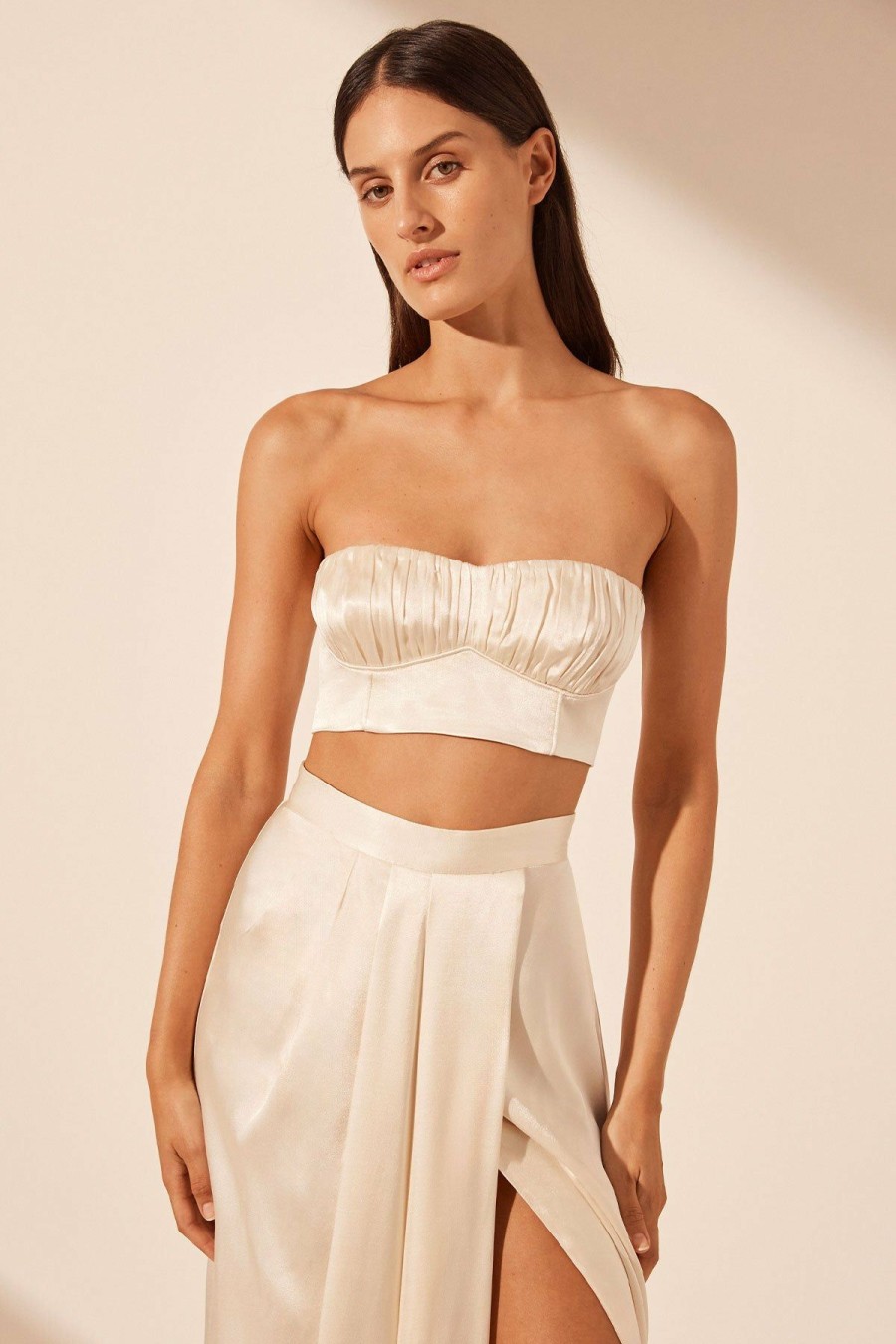 Clothing Shona Joy | La Lune Draped Maxi Skirt - Cream