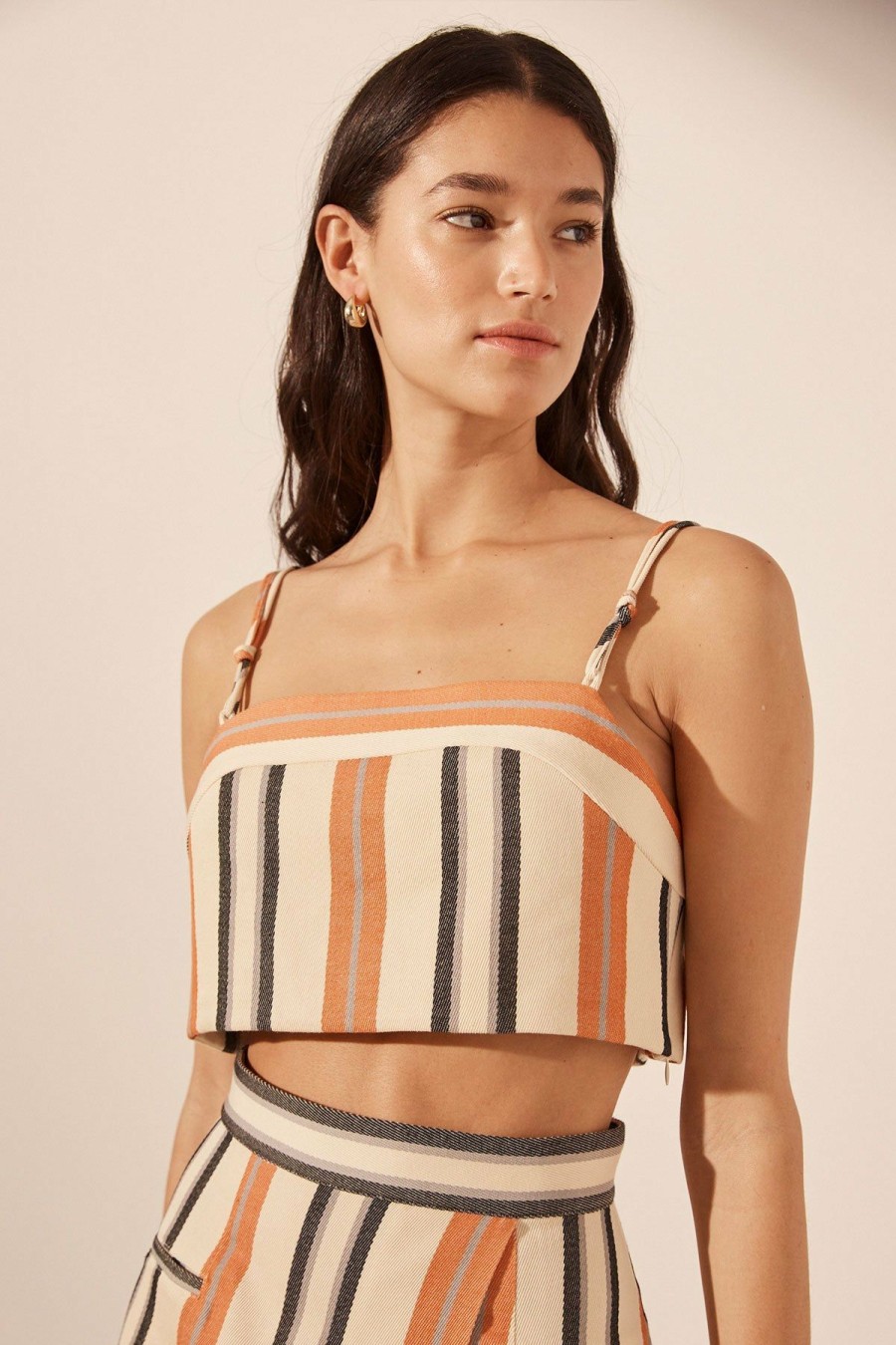 Clothing Shona Joy | Celia Knotted Strap Crop Top