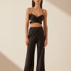 Clothing Shona Joy | Mezzanotte Silk Bias Cut Pant - Black