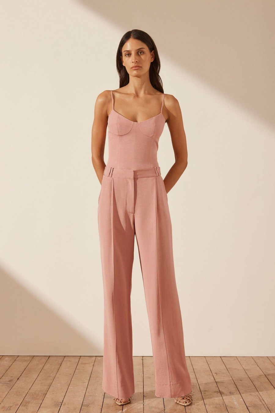 Clothing Shona Joy | Vento Mid Rise Pant - Rose Dawn