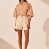 Clothing Shona Joy | Hele Balloon Sleeve Shirt - Coconut / Tangerine