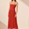 Clothing Shona Joy | Margot Ruched Bodice Midi Dress - Sailor Red