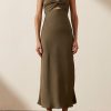 Clothing Shona Joy | Luxe Twist Front Sleeveless Midi Dress - Pine