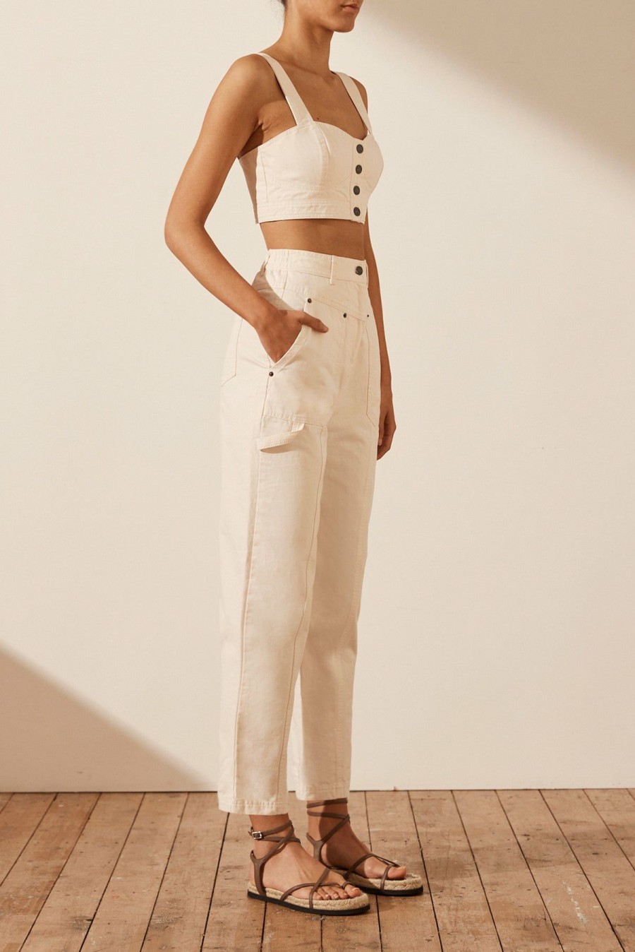 Clothing Shona Joy | Anya High Waisted Pant - Coconut