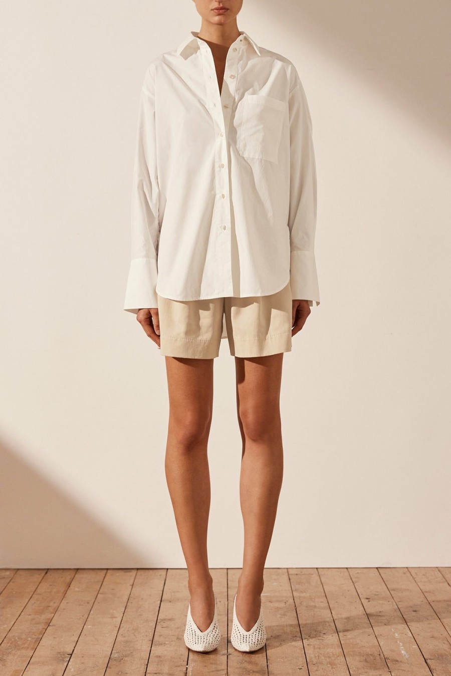 Clothing Shona Joy | Andrea Oversized Shirt - Ivory