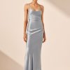 Clothing Shona Joy | La Lune Lace Back Maxi Dress - Powder Blue