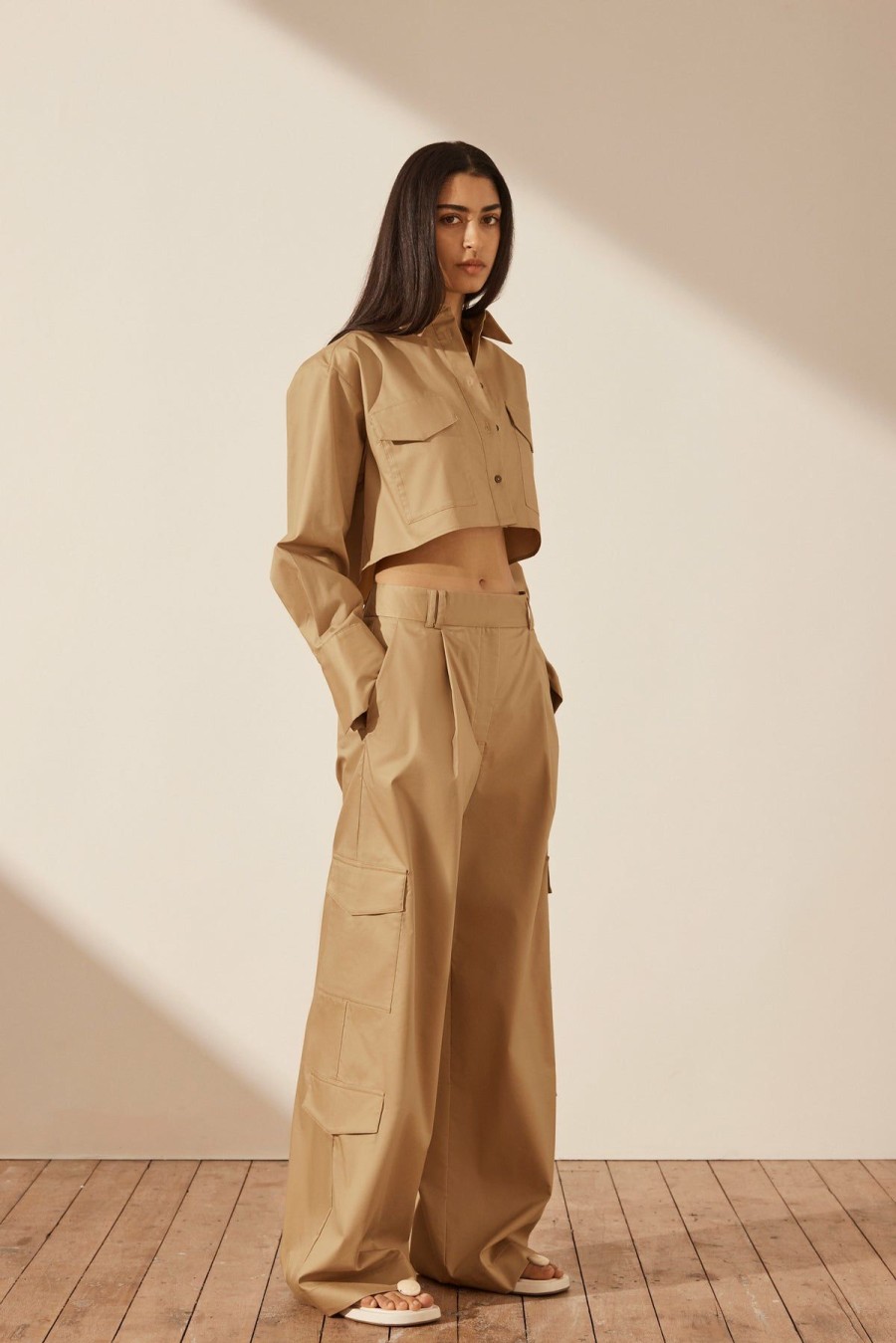 Clothing Shona Joy | Sabato Slouchy Cargo Pant - Tan