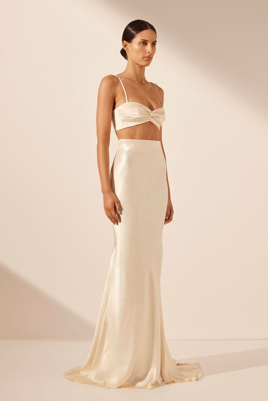 Clothing Shona Joy | La Lune High Waist Maxi Skirt - Cream