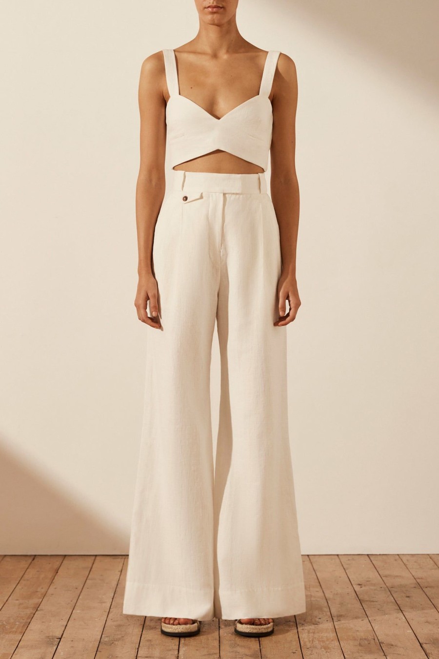 Clothing Shona Joy | Akua High Waisted Tailored Pant - Coconut