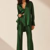 Clothing Shona Joy | Viridian Silk Bias Cut Pant - Dark Green