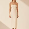 Clothing Shona Joy | Amura Splice Cut Out Midi Dress - Cream