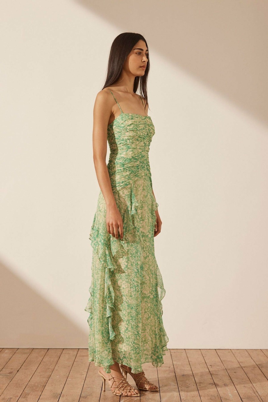 Clothing Shona Joy | Belvedere Ruched Frill Maxi Dress