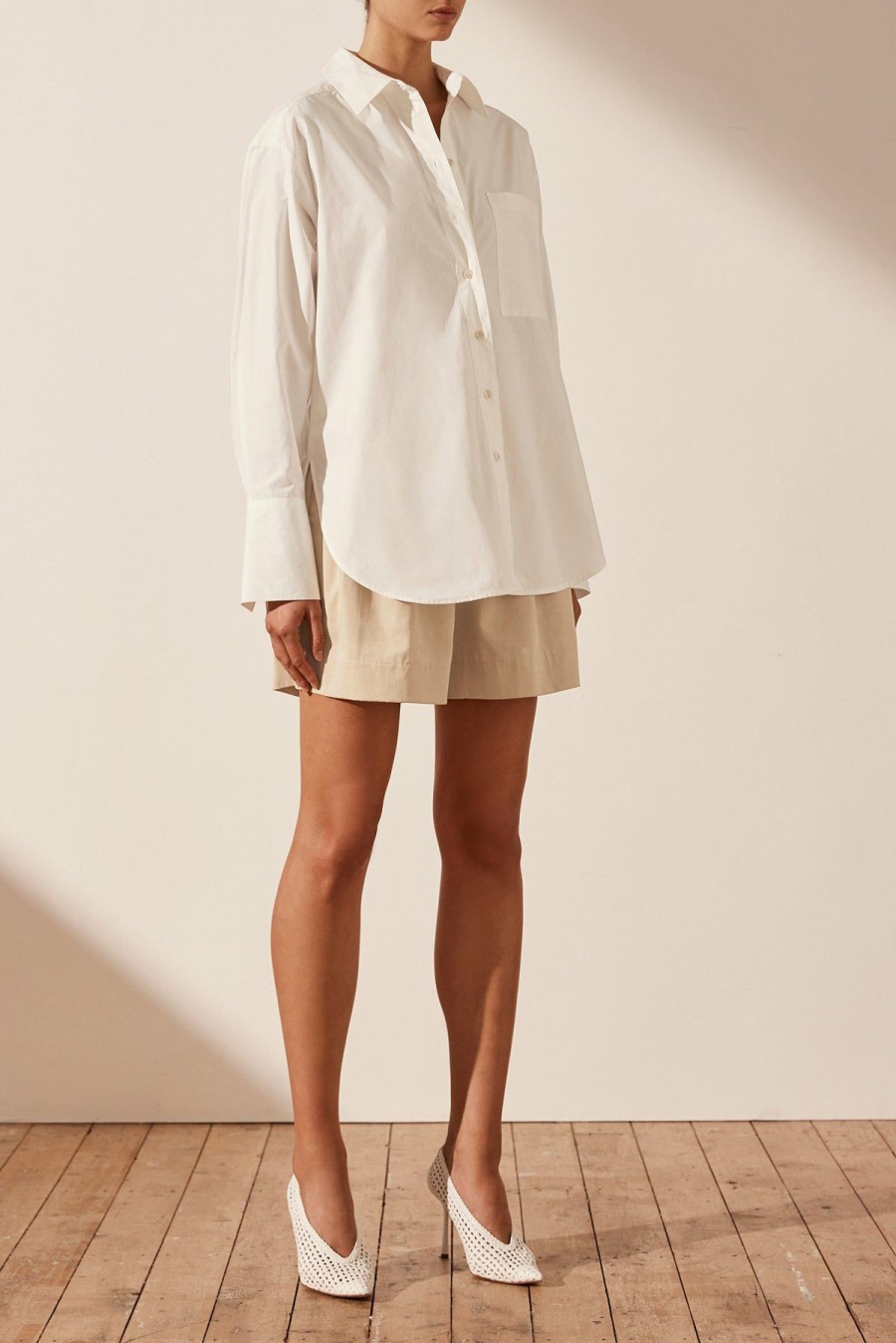 Clothing Shona Joy | Andrea Oversized Shirt - Ivory