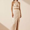 Clothing Shona Joy | La Lune Side Gathered Maxi Skirt - Cream