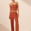 Clothing Shona Joy | Irena Button Up Bodice - Brick Orange