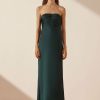 Clothing Shona Joy | Luxe Strapless Ruched Bodice Midi Dress - Emerald