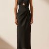 Clothing Shona Joy | Luxe Gathered Halter Midi Dress - Onyx