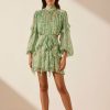 Clothing Shona Joy | Belvedere High Neck Ruffle Mini Dress