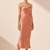 Clothing Shona Joy | La Lune Bias Cowl Midi Dress - Antique Rose