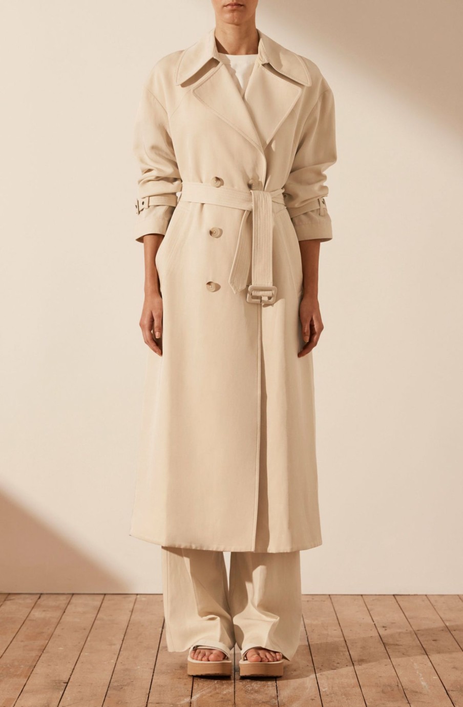 Clothing Shona Joy | Sara Trench Coat - Bone