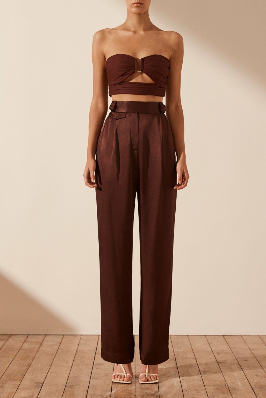 Clothing Shona Joy | Lana High Waisted Tailored Pant - Cocoa