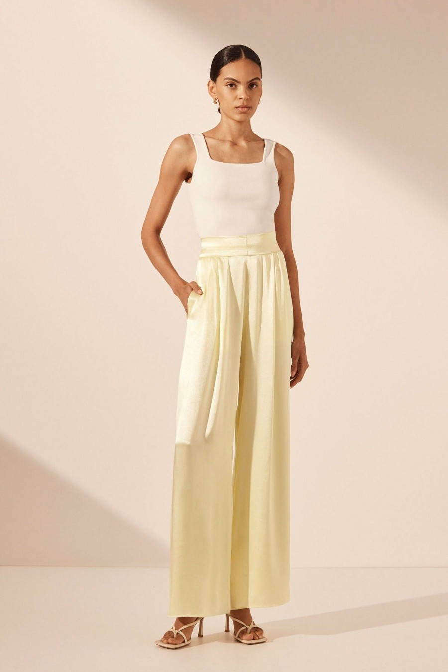 Clothing Shona Joy | La Lune Tuxedo Trouser - Lemon