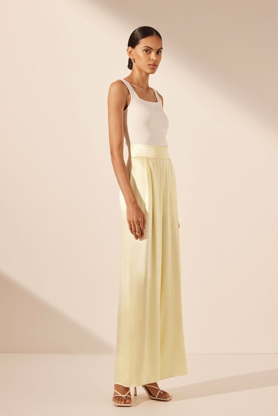 Clothing Shona Joy | La Lune Tuxedo Trouser - Lemon