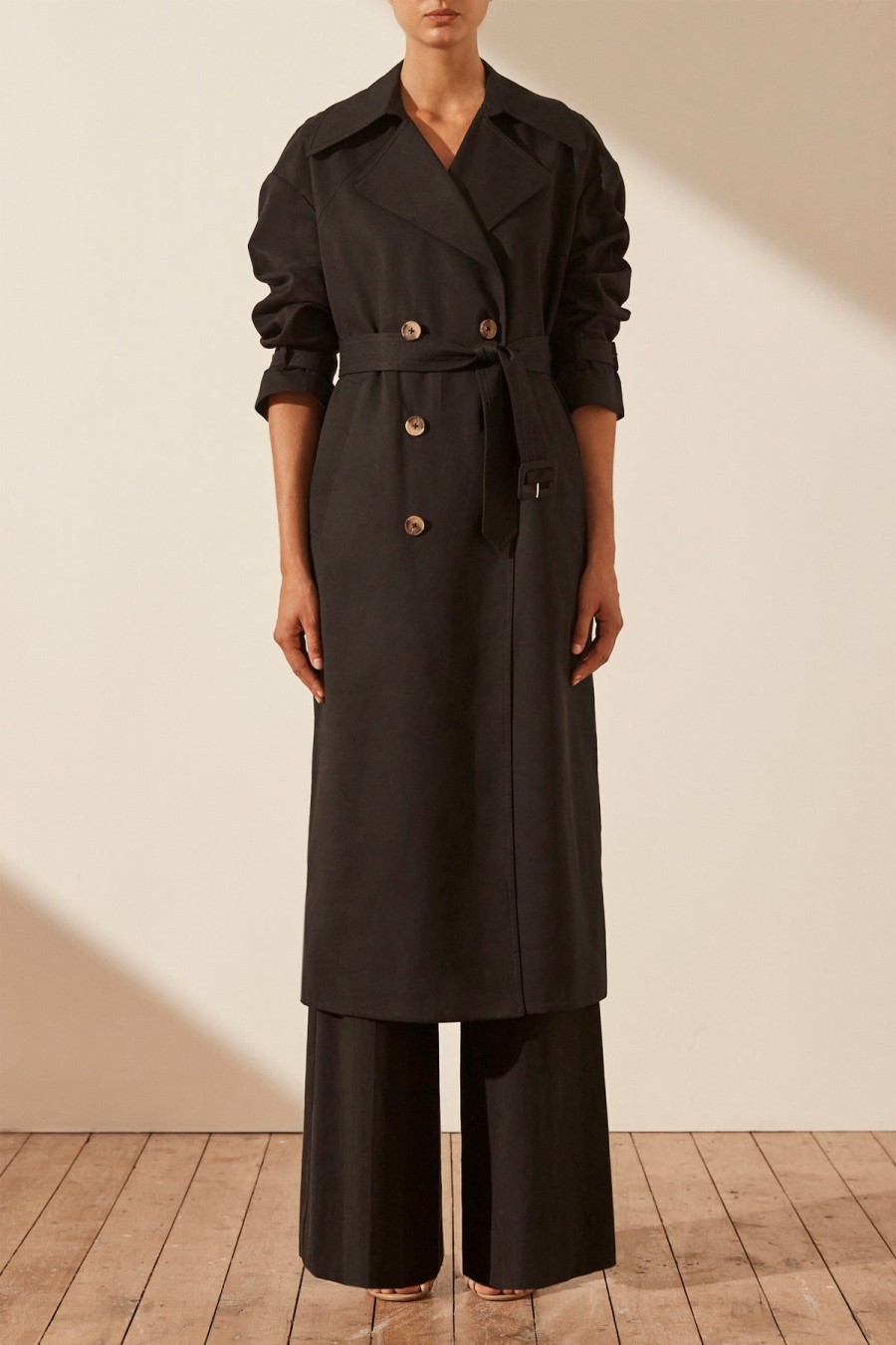 Clothing Shona Joy | Sara Trench Coat - Black